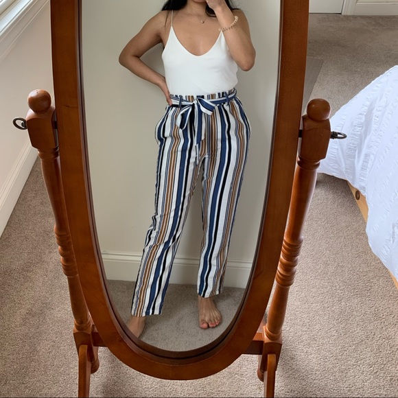 Stripped paperbag style pants - Picture 4 of 6